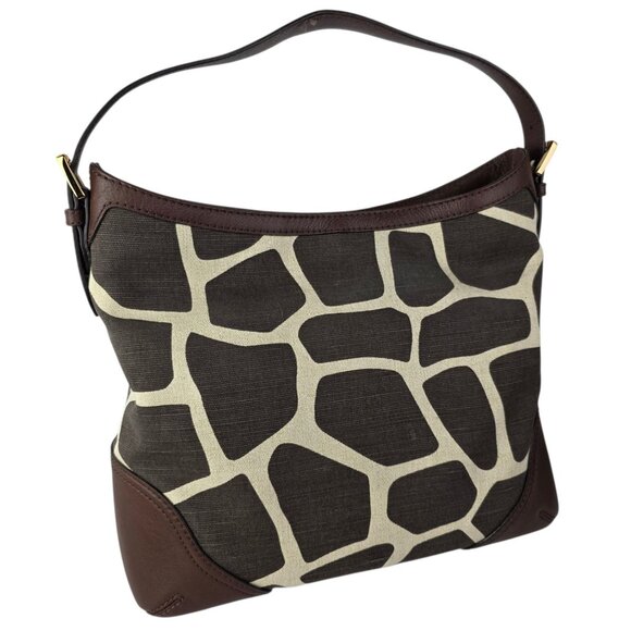 Michael Kors Handbag Giraffe Print Brown & Cream Canvas Handbag 13"x11"x6" - Picture 4 of 8